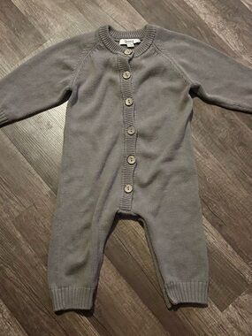 Quince Grey Knit Baby One-Piece Romper